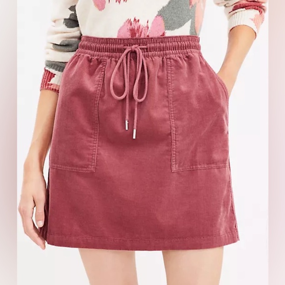 NWT LOFT Pink Corduroy Jogger Skirt